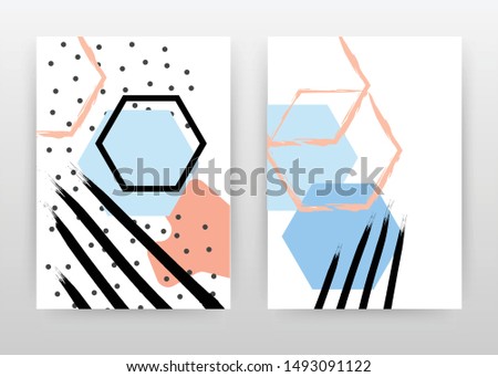 Colorful blue, red black hexagon shape design for annual report, brochure, flyer, poster. Abstract background vector illustration for flyer, leaflet, poster. Business abstract A4 brochure template.