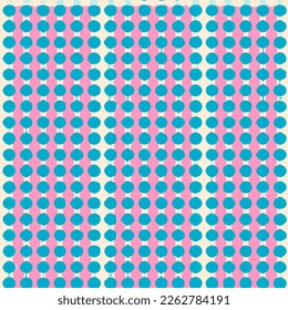 Colorful Blue Red Check Pattern With Small Blue Dots Vector Background Style. Handmade vector art.