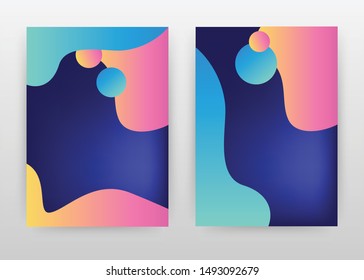 Colorful blue red elements design for annual report, brochure, flyer, poster. Abstract blue pink background vector illustration for flyer, leaflet, poster. Business abstract A4 brochure template.