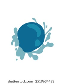 Colorful blue spot or splash on a white background