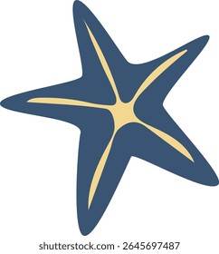 Colorful blue starfish vector illustration. Perfect for marine themes, summer beach designs and nautical decorations