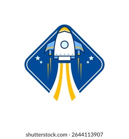 colorful blue style rocket vector design