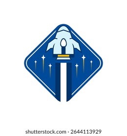 colorful blue style rocket vector design