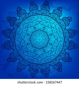 Colorful blue vector arabesque background for Your design