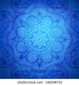 Colorful blue vector snowflake background