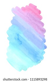 Colorful blue violet pink wet brush paint vector card for text design, wallpaper. Abstract aquarelle magic color hand drawn paper texture background element for web, print, blank