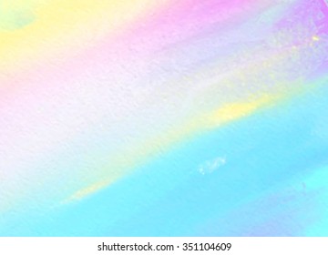 Colorful blue violet pink yellow acrylic wet brush painted vector banner. Abstract wallpaper hand drawn strokes paper texture background for design, scrapbook, web, print, template, cover, wallpaper