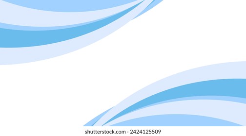 Coloridas Líneas De Onda Azul Patrón Sobre Fondo Blanco. Papel de escritorio mínimo. Cartel. Marco. Ilustración vectorial. Tecnología. Digital. Día de San Valentín