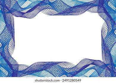 Colorful Blue Wave Lines Pattern Abstract Background. Modern Banner. Wallpaper. Frame. Vector Illustration