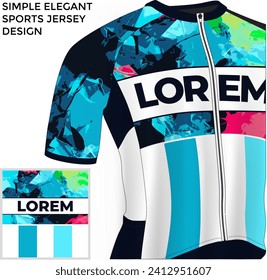 colorful blue and white abstract sublimation cycling jersey