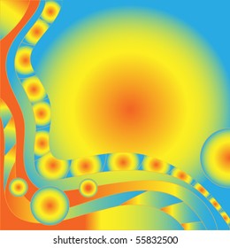 Colorful blue, yellow and red vector background