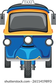 colorful blue and yellow texi and auto