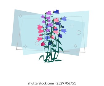 Ilustração colorida de bluebells. Flor, planta, natureza. Conceito de primavera. A ilustração vetorial pode ser usada para tópicos como jardim, flores de campo, natureza