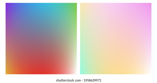Colorful blur background wallpapers set of two. Rainbow blurry wallpaper