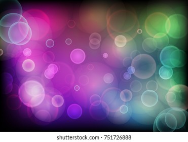 Colorful blur circle light abstract background vector illustration