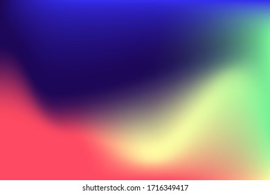 Plantilla vectorial de fondo de degradado con colores azul, rosa, verde y amarillo.