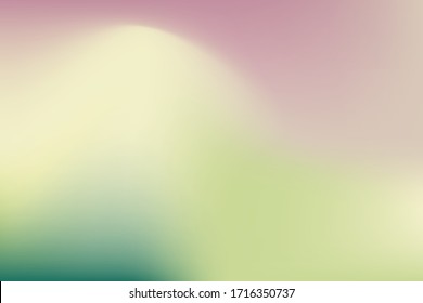 Colorful blur gradient background vector template with green, pink colors