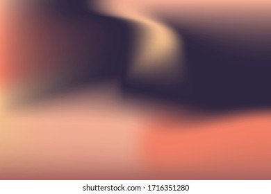 Colorful blur gradient background vector template with blue, salmon, sand colors