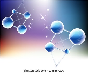 colorful blur Molecule Background.