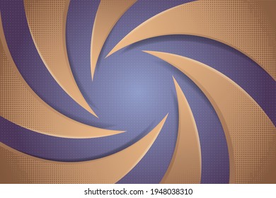 Colorful blurred background with dot halftone with transparency effect. Dotted pattern on smooth purple gradient and brown swirl abstract gradient backdrop. Horizontal layout.