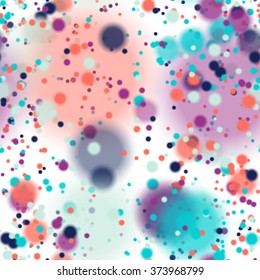 Colorful blurred background with snow overlay, seamless