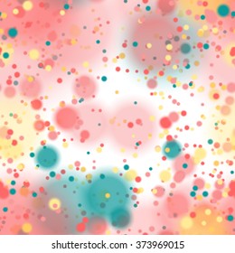 Colorful blurred background with snow overlay, seamless