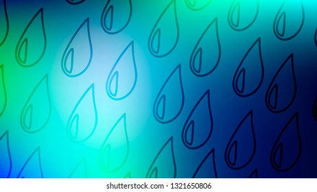 Colorful blurred background with water drops. Rain modern abstract gradient card. Business poster. Vector illustration.  
