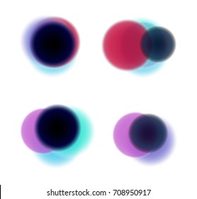 Colorful blurred circles set. Design kit for poster, cover, logotype.