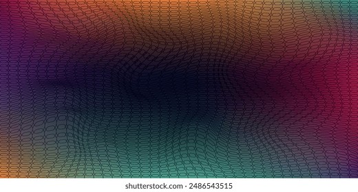 Colorful blurred gradient abstract pattern with realistic grain noise effect background, vector illustration.