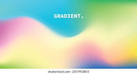 Colorful blurred gradient background. Fluid mesh color gradation. Vibrant modern backdrop. Abstract poster or banner design template copy space.