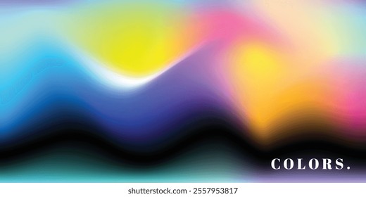 Colorful blurred gradient background. Fluid mesh color gradation. Vibrant modern backdrop. Abstract poster or banner design template copy space.