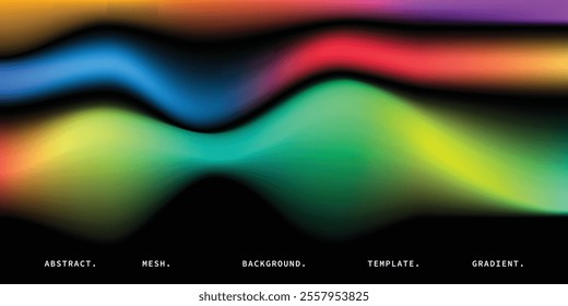 Colorful blurred gradient background. Fluid mesh color gradation. Vibrant modern backdrop. Abstract poster or banner design template copy space.