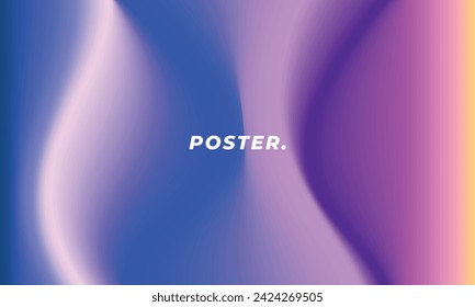 Colorful and blurred gradient mesh background. Abstract wavy color gradation backdrop. Liquid lines design for poster, presentation, banner, cover, leaflet, pamphlet, or catalog.