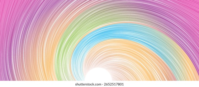 Colorful blurred gradient radial motion background. Red, orange, green, purple, blue mixed multicolor texture. vector