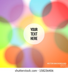 Colorful blurry abstract background with circles of light