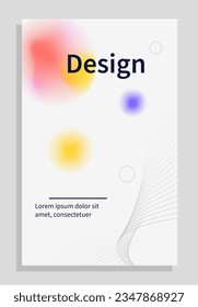 Colorful blurry poster design concept. Modern and futuristic design. Minimalistic creativity and art. Template, layout and mock up. Abstract flat vector illustration isolated on grey background