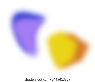 Colorful blurry vector gradient shapes isolated on white background. Color gradation shapes.