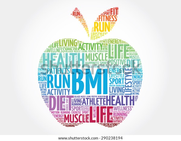 Colorful Bmi Body Mass Index Apple Stock Vector Royalty Free 290238194