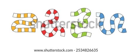 Colorful Board Game Path Template