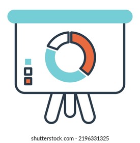 colorful board with pie chart over white