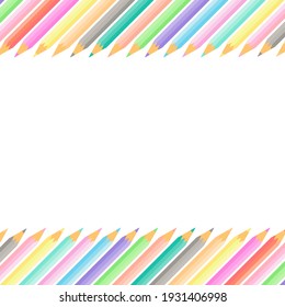 Colorful Boarder Pastel Rainbow Color Pencils Stock Vector (Royalty ...