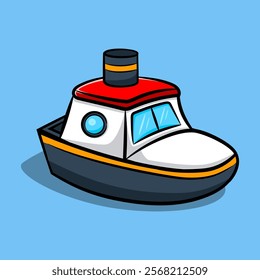 Colorful Boat Toy Illustration for Kids
