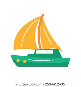 Colorful Boat And Yacht Vector Illustration - 02