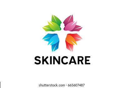 Colorful Body Care Leaves Green Nature Logo Vector Symbol Design