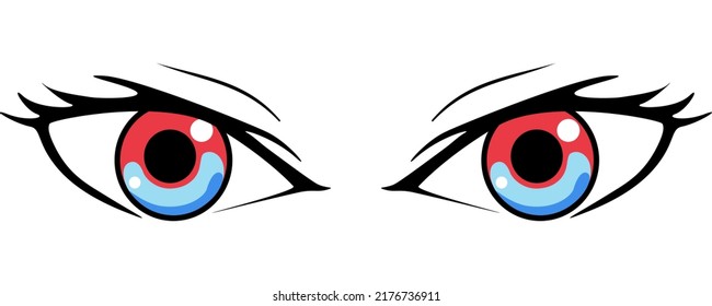 Colorful boho eyes collection isolated on white, modern design, Cartoon woman eyes and eyebrows with lashes. Isolated vector illustration. Can be used for T-shirt print, poster and cards. cartoon eye 
