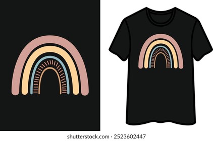 Diseño colorido de la camiseta del elemento decorativo del arco iris de Boho