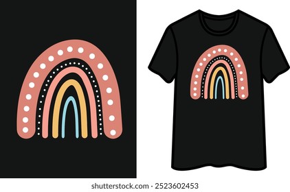 Colorful Boho Rainbow Decorative  T-Shirt Design