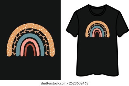 Colorful Boho Rainbow Element T-Shirt Design