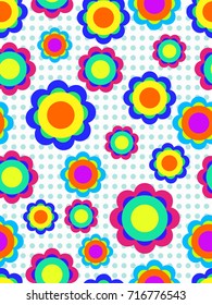 Colorful boho style floral pattern design for web, background, wallpaper and paper use. Vector illustration.  