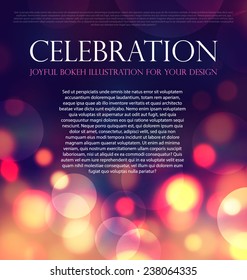 Colorful bokeh background. Vector illustration.